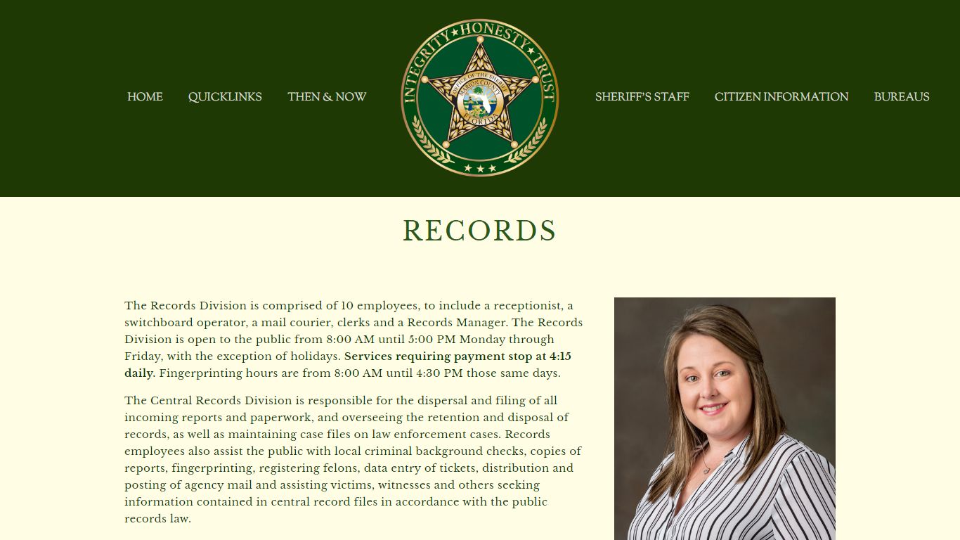 RECORDS — Marion County Sheriff's Office